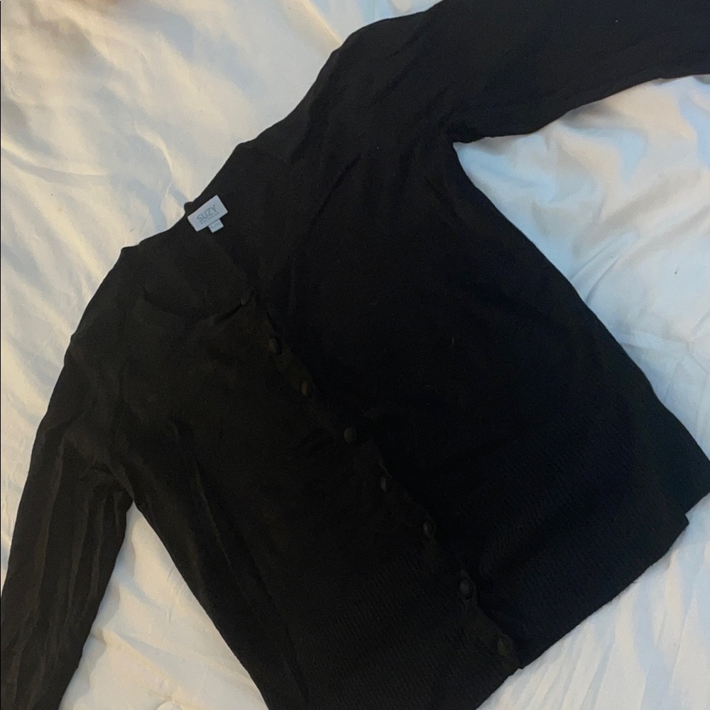 Suzy Shier Black Cardigan Sweater